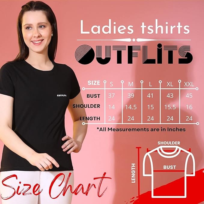 OUTFLITS Ladies Solid Tshirts