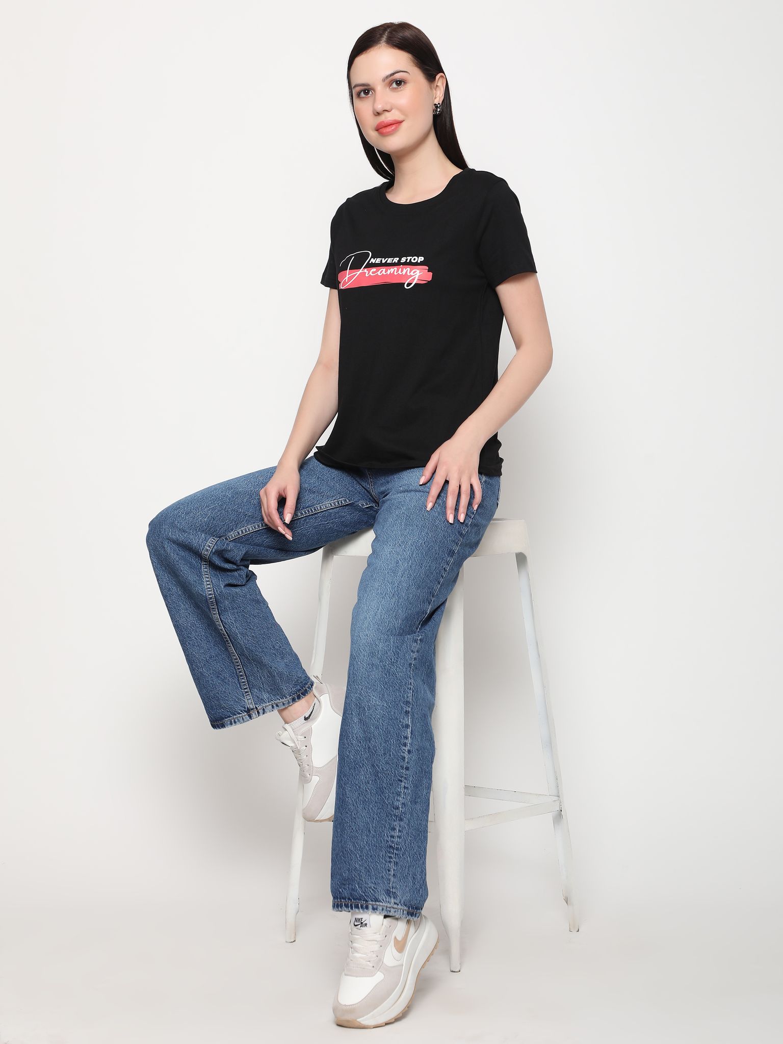 OUTFLITS Ladies Solid Tshirts