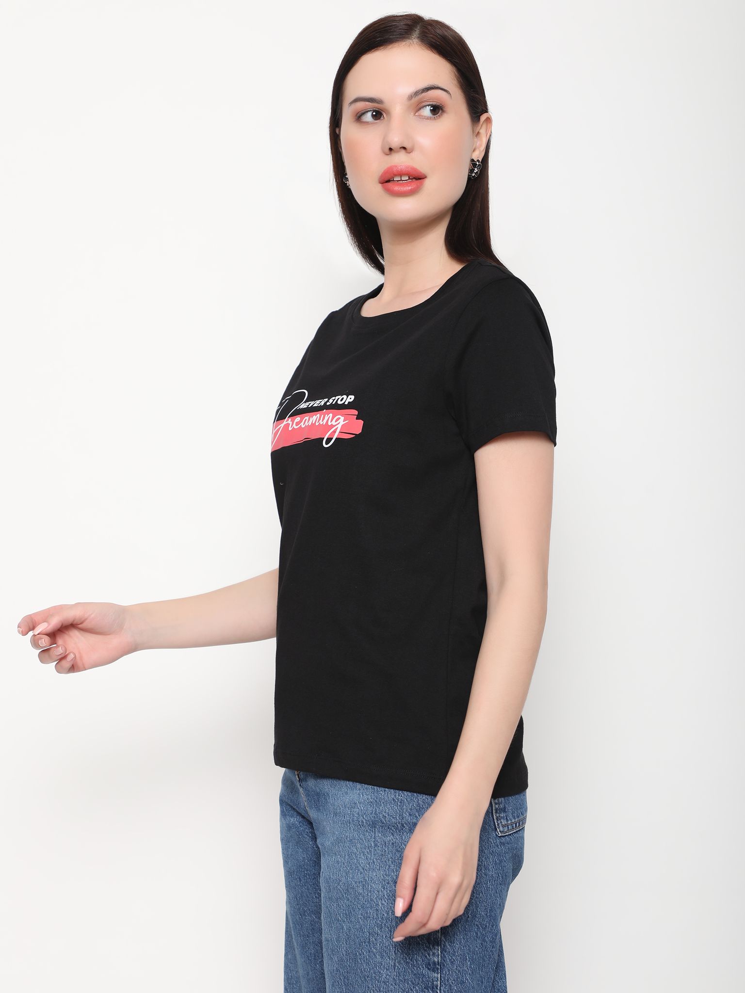 OUTFLITS Ladies Solid Tshirts