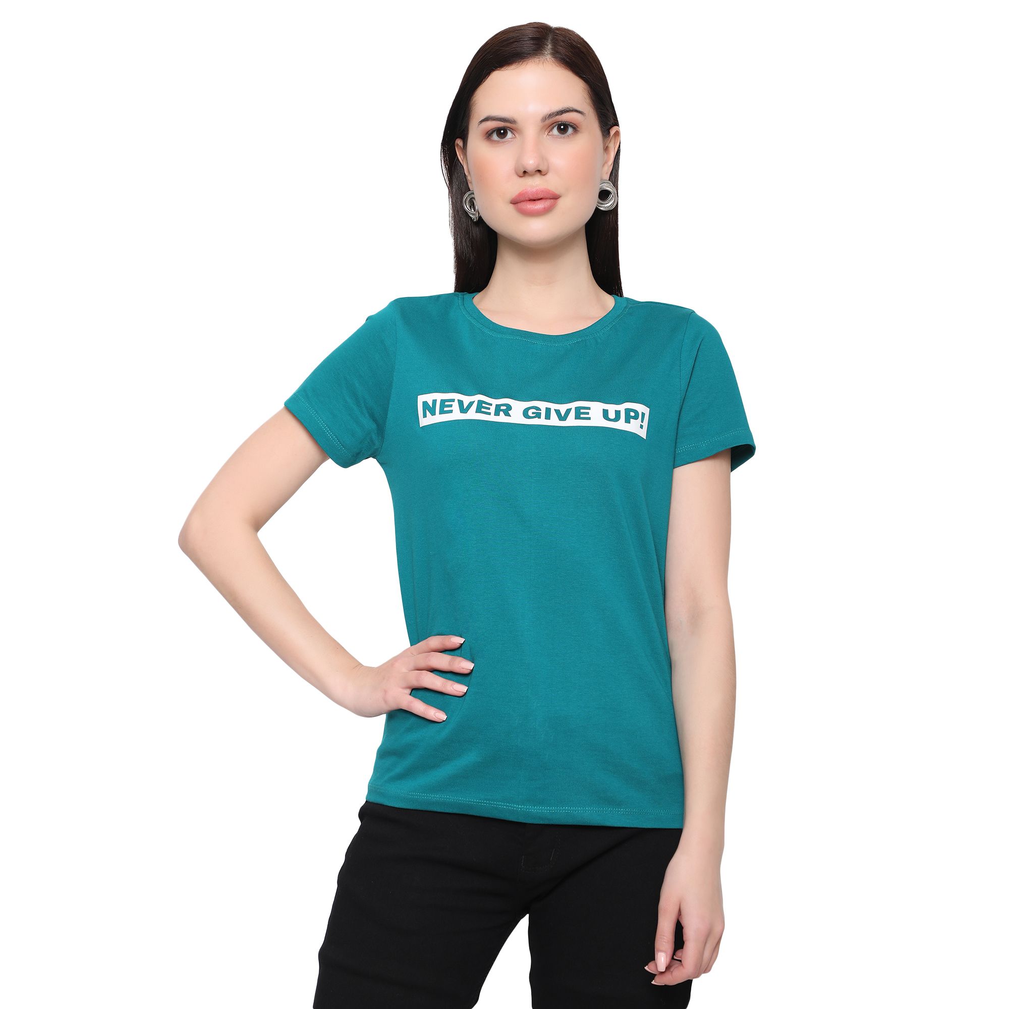 OUTFLITS Ladies Solid Tshirts