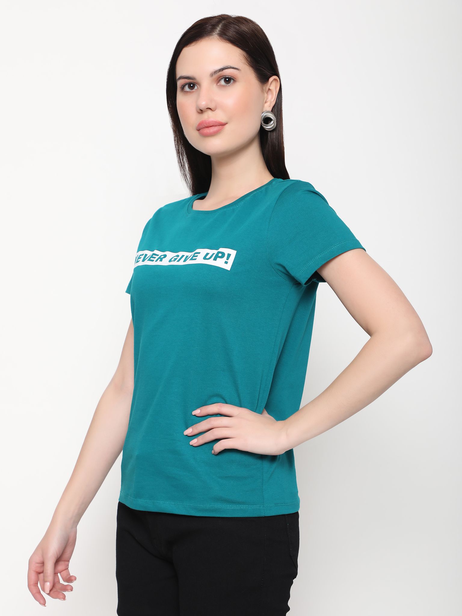 OUTFLITS Ladies Solid Tshirts