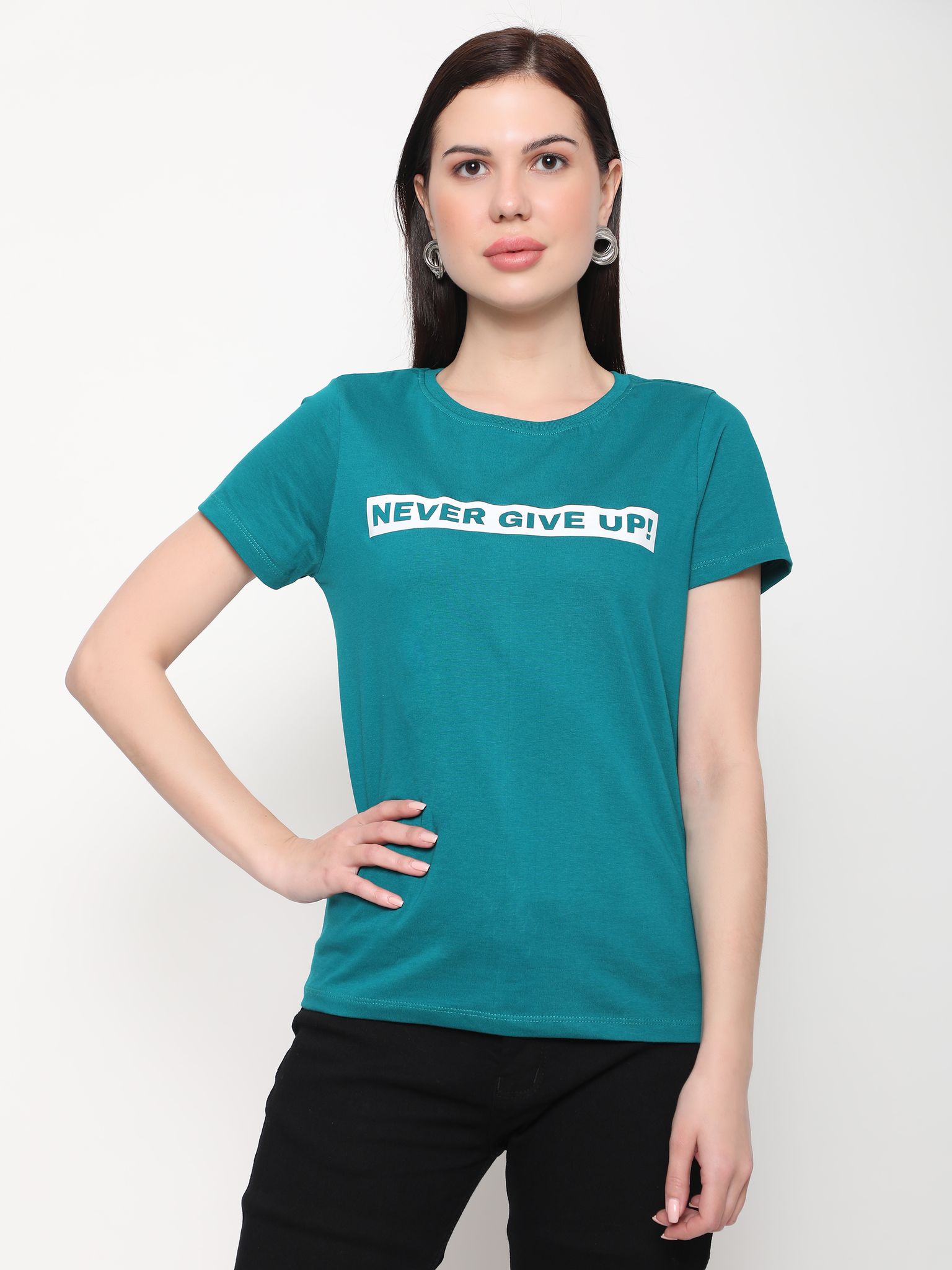 OUTFLITS Ladies Solid Tshirts