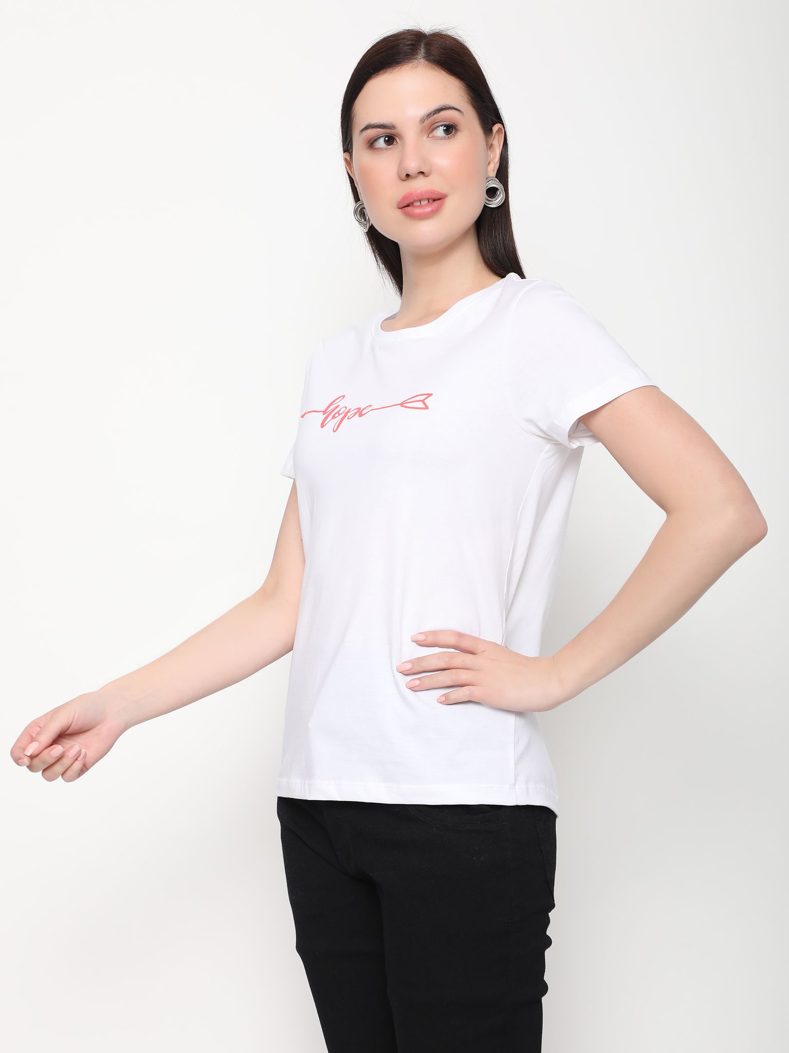 OUTFLITS Ladies Solid Tshirts