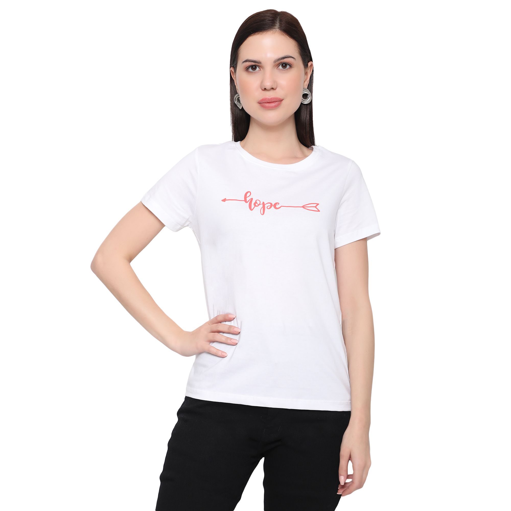 OUTFLITS Ladies Solid Tshirts