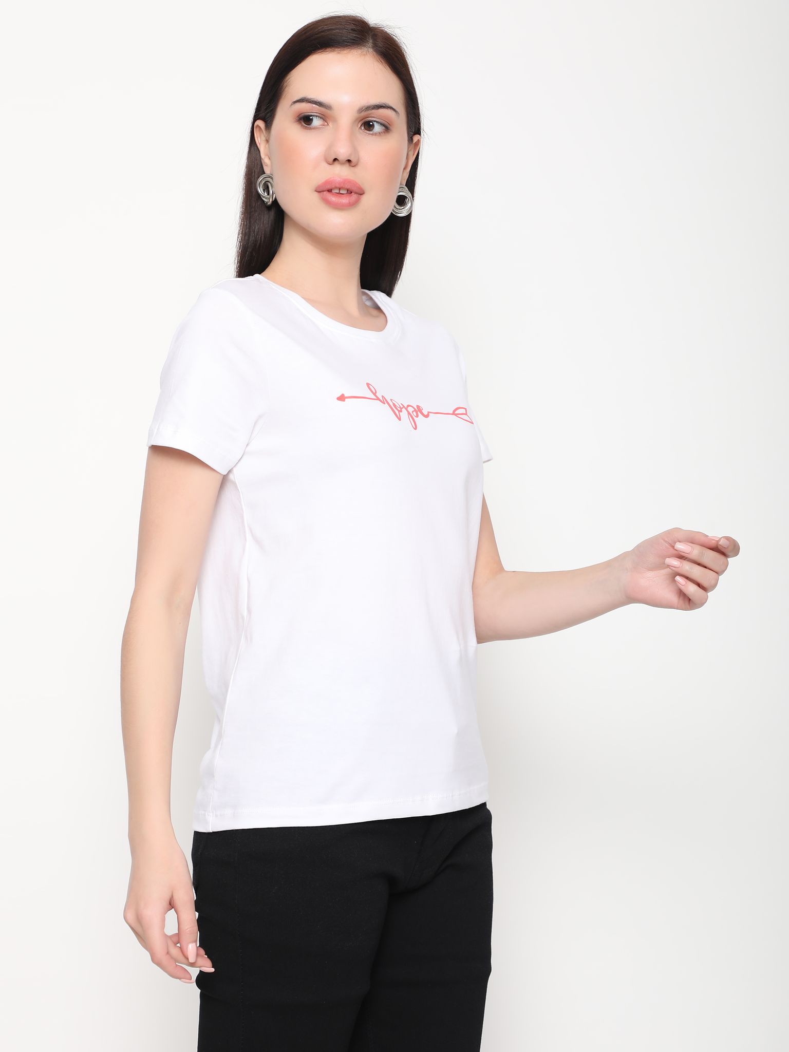 OUTFLITS Ladies Solid Tshirts