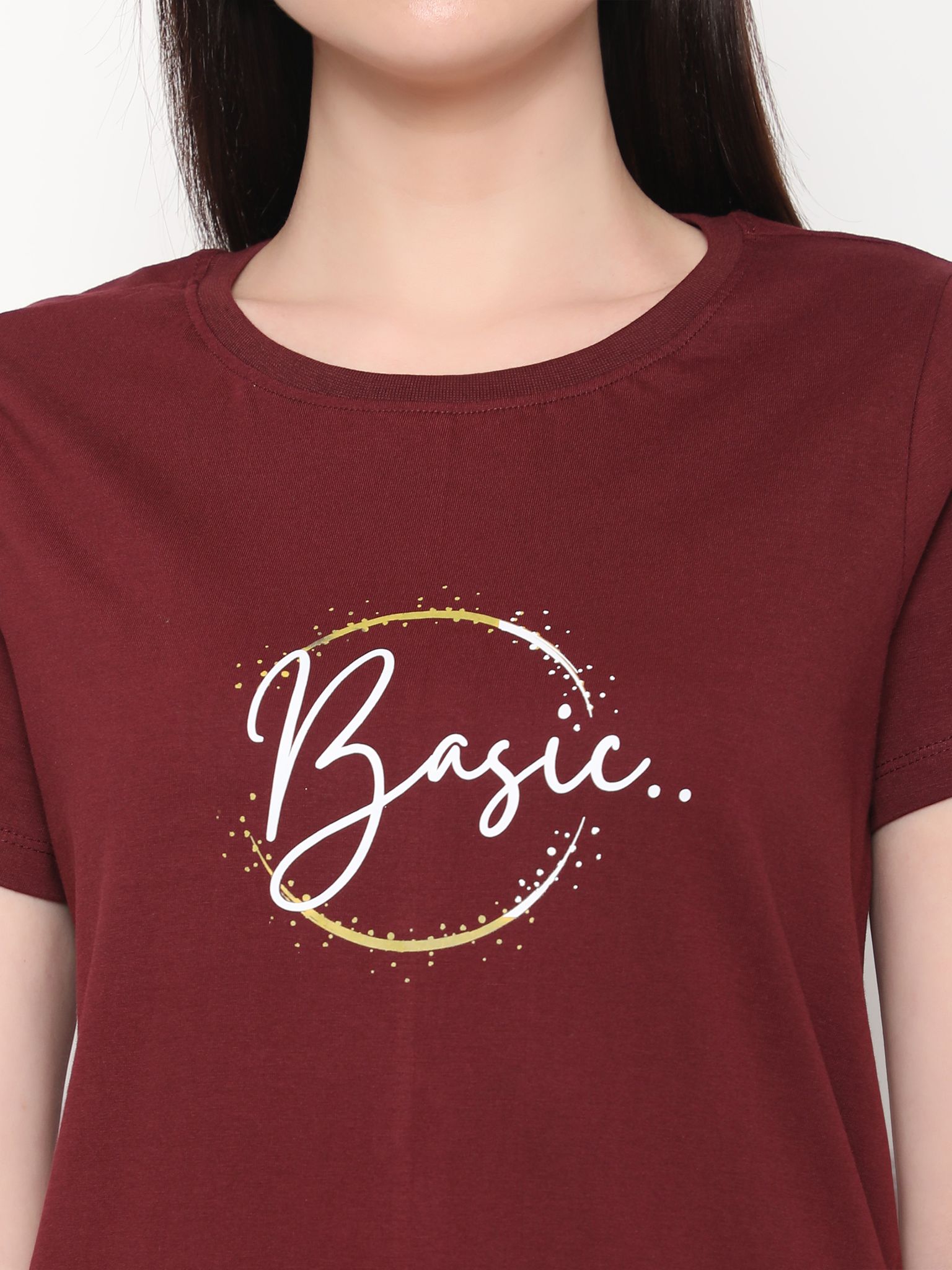 OUTFLITS Ladies Solid Tshirts