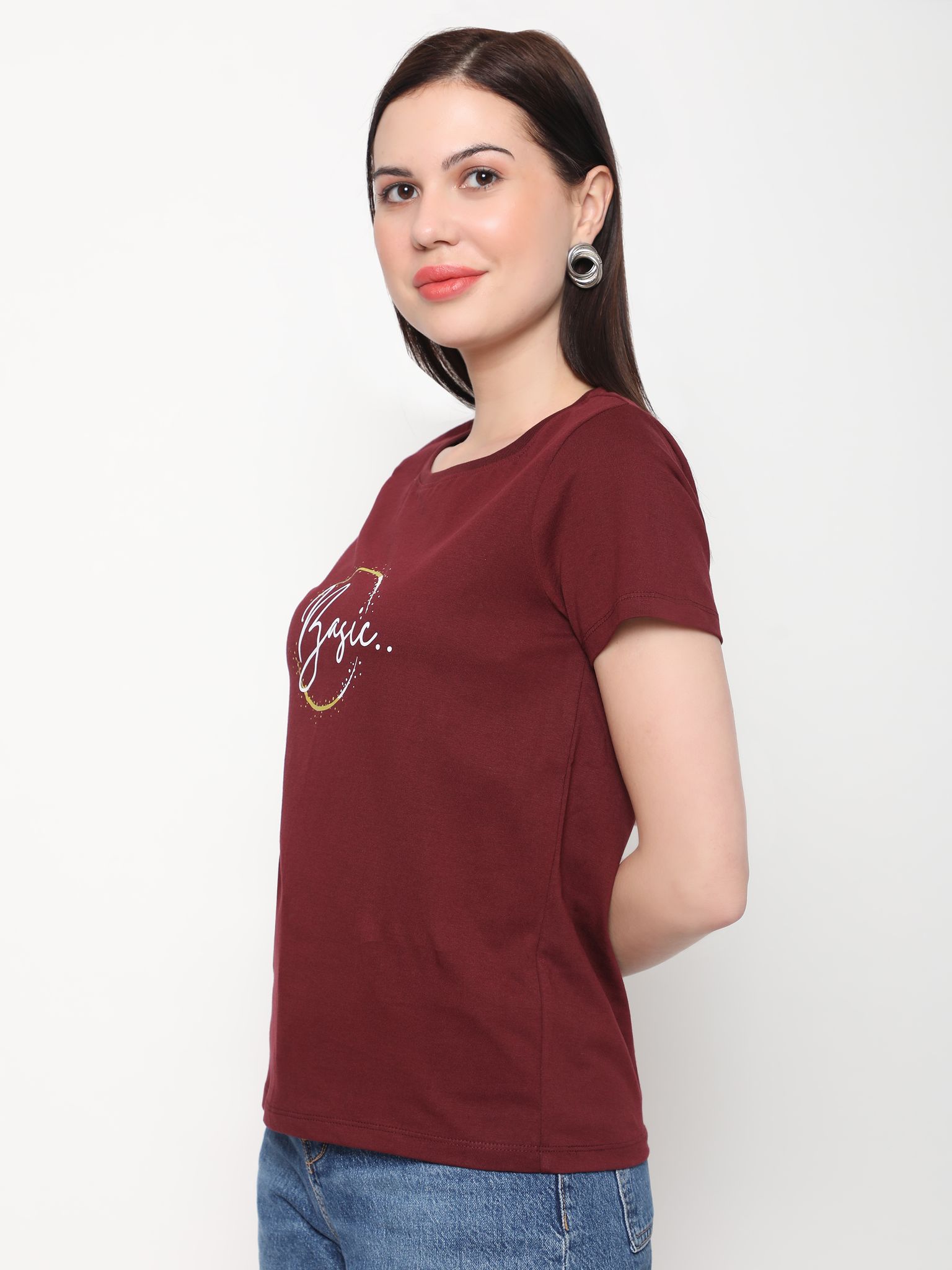 OUTFLITS Ladies Solid Tshirts