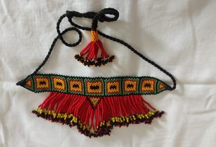 Jewellery Set With a Vibrant Design in Red, Yellow and Black