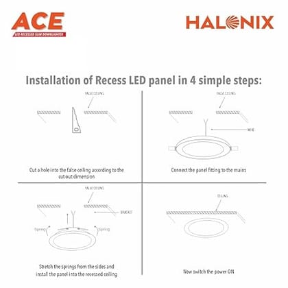 18W ACE 6500K Cool White Round led Recess downlighter | Pack of 2 | Cut Out: 8 inch | LED Ceiling Light for Home and Hall