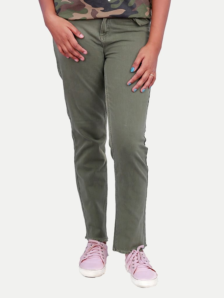 Women Green Denim Pants - Jeans | Buy online on ZillyBuy