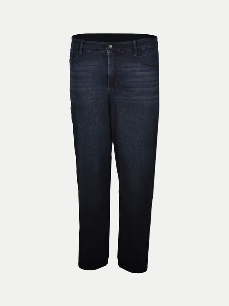 Men Basic Dark Blue Casual Denim Jeans - Jeans | Buy online on ZillyBuy