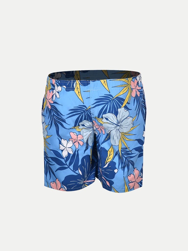 Men Light Blue Abstract  Printed Casual Shorts - Shorts | Buy online on ZillyBuy