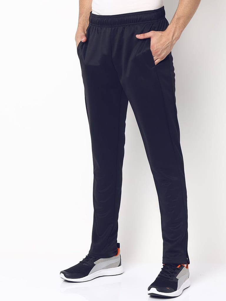 Men Solid Navy Blue Polyester Regular Fit active wear joggers - Joggers | Buy online on ZillyBuy