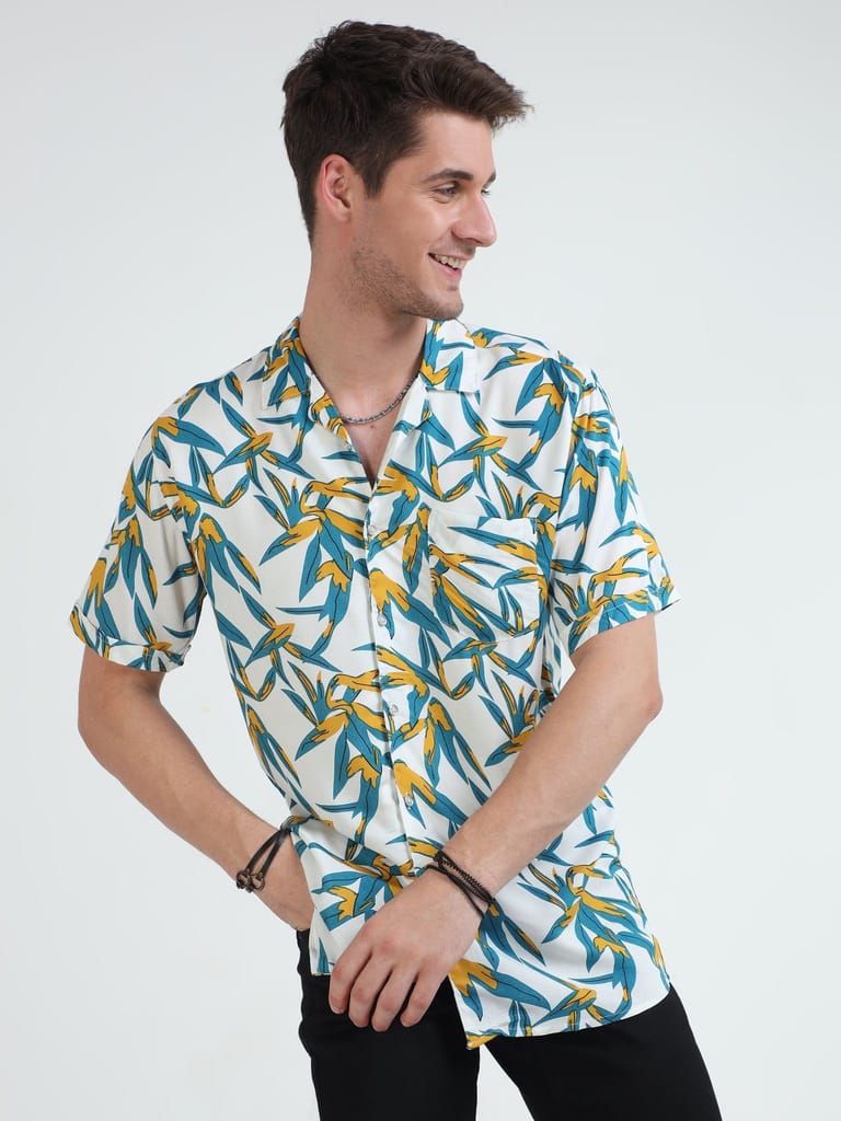 Tropicool Breeze Printed Half Sleeves Cuban Collar Shirt