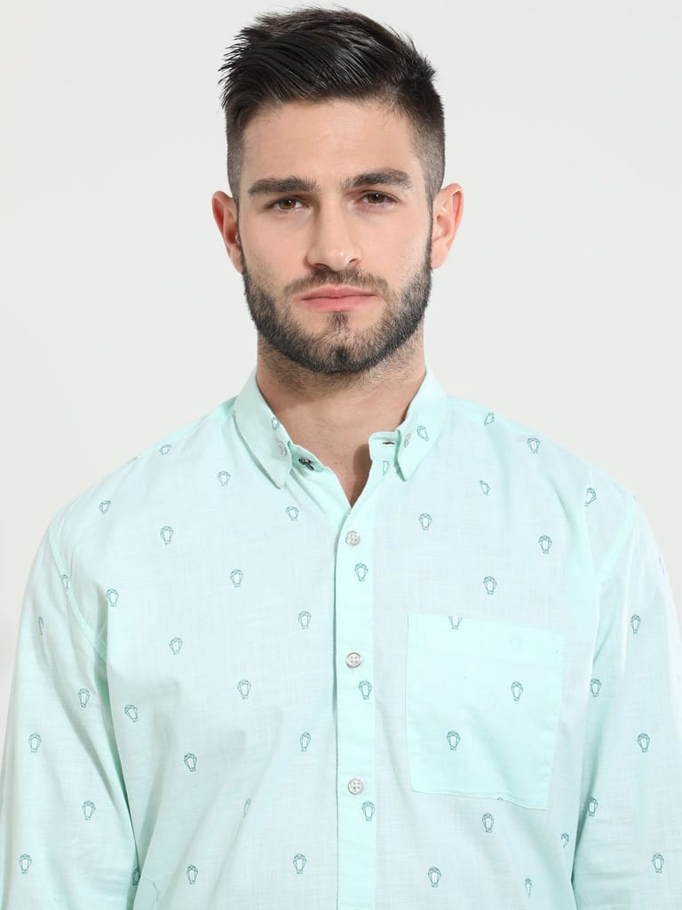 Naive Mint Linen Shirt
