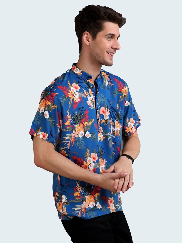 Regal Petals Half Sleeves Printed Kurta Shirt
