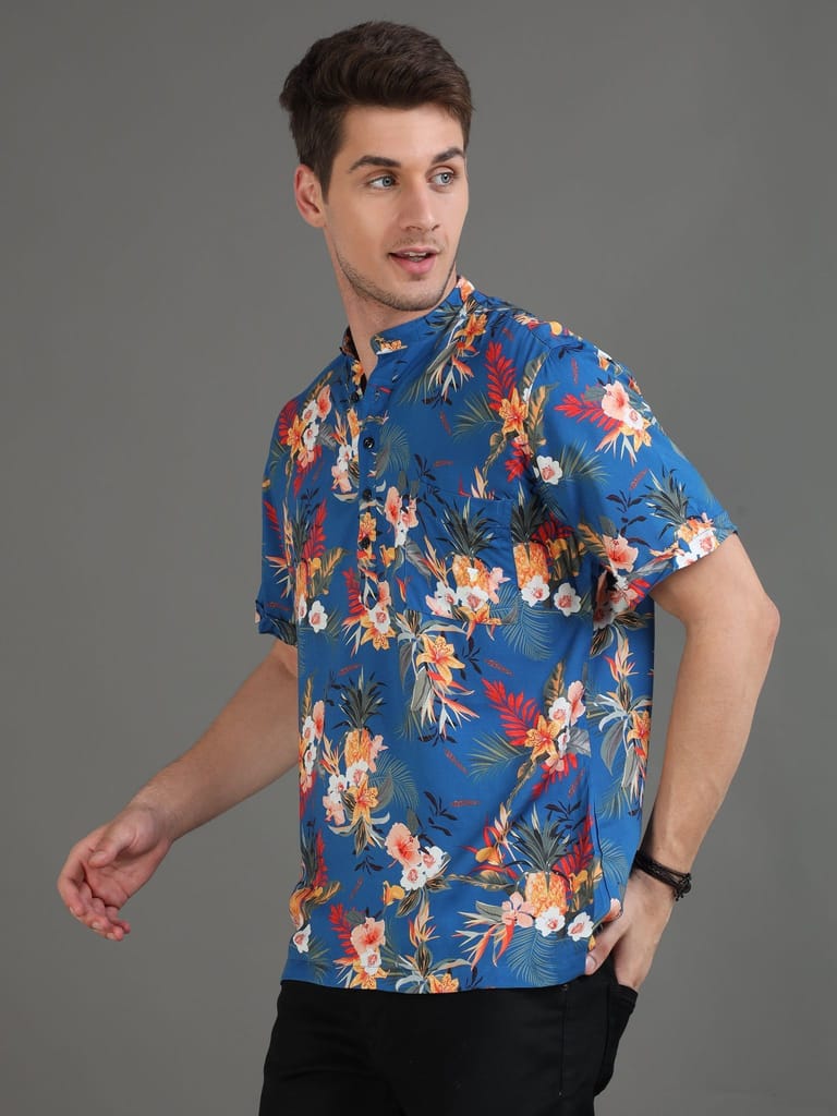 Regal Petals Half Sleeves Printed Kurta Shirt