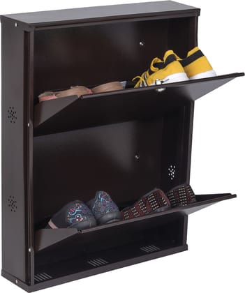 2 Shelf Shoe Rack Made by Metal Brown Color Metal Shoe Rack (Brown, 2 Shelves, DIY(Do-It-Yourself))