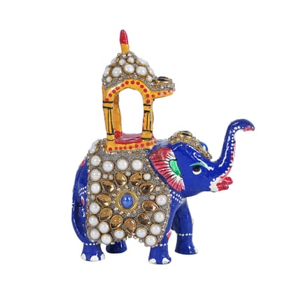 Ambabari Elephant With Moti Work Metal Meenakari 4 Inch Ambabari Elephant With Moti Work Metal Meenakari 4 Inch