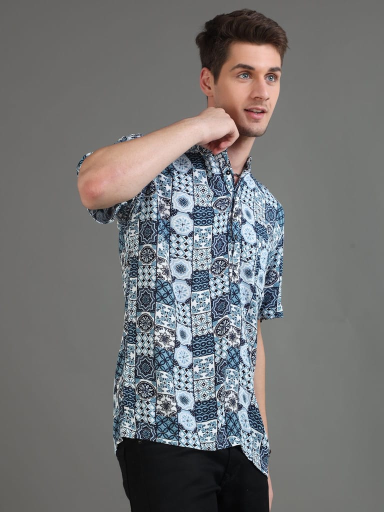 Kaleidoscope Printed Half sleeves Kurta Shirt