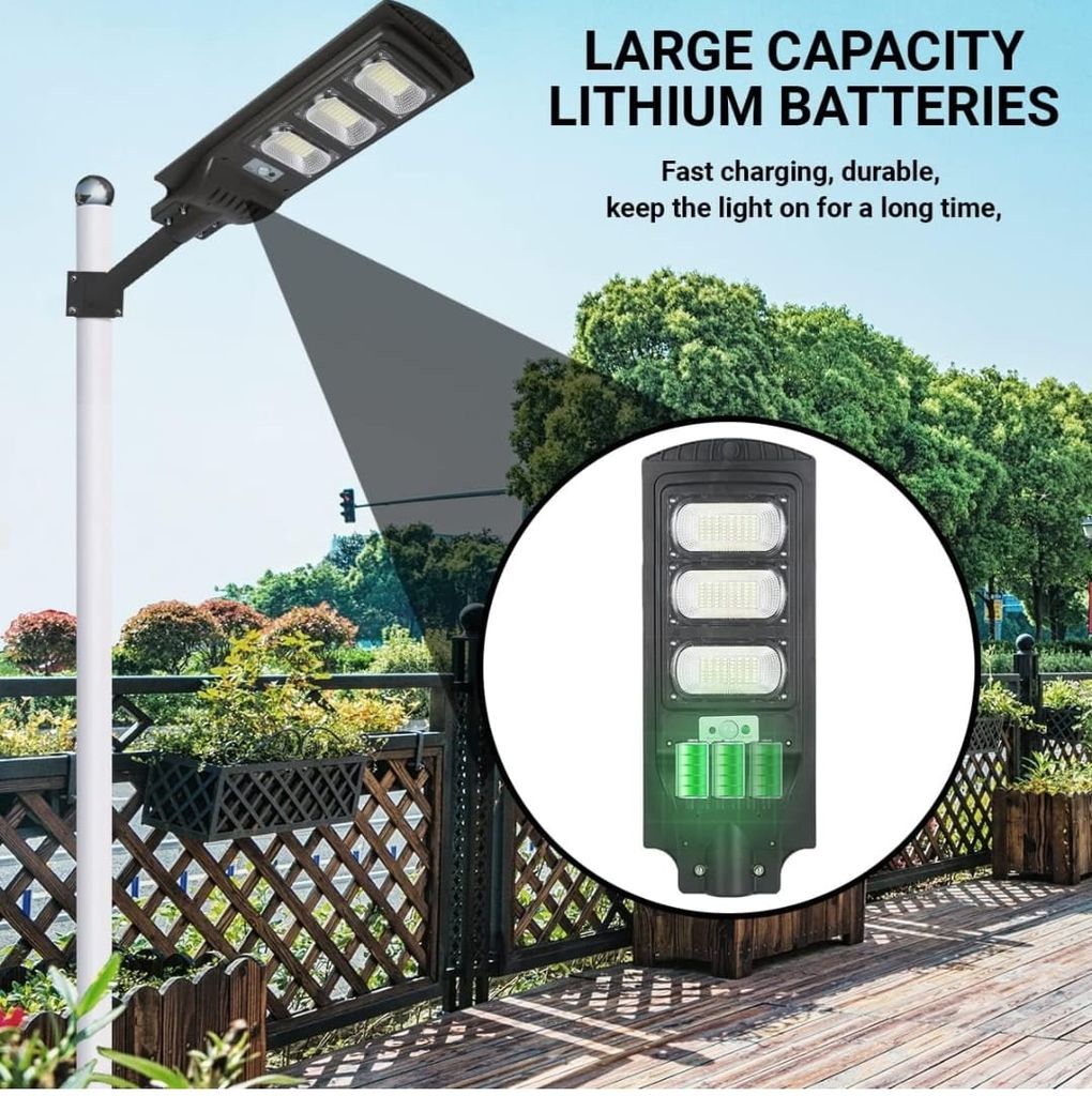 Solar LED Street Light 90w with Integrated Solar Panel and Batteries (Automatic On-Off, Remote Controlled)