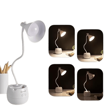 Wood Ray Led Study Lamp/Table Lamp Rechargeable Led Desk Lamp, Touch Control Table Lamp, Eye-Caring Smart Lamp with USB Charging for Student for Study, 3-in-1 Light Color, Pen Holder, Brown