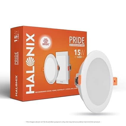 15W 6500K Pride recessed led downlighter | Cut Out- 5.15 inch, Dia- 6.2 inch | Led Ceiling Light for Home, Shop and Office |Pack of 2