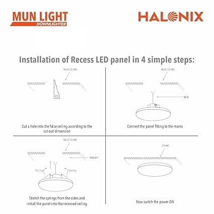 8W Mun Light 6500K Cool White Round Panel led downlighter | Pack of 2 | Cut Out: 2 inch | LED Ceiling Light for Home and Hall