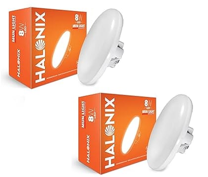 8W Mun Light 6500K Cool White Round Panel led downlighter | Pack of 2 | Cut Out: 2 inch | LED Ceiling Light for Home and Hall