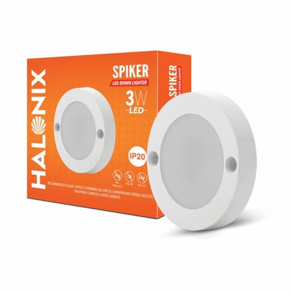 Polycarbonate Spiker 3W 6500K Cool Day White Round Led Downlighter Pack of 2