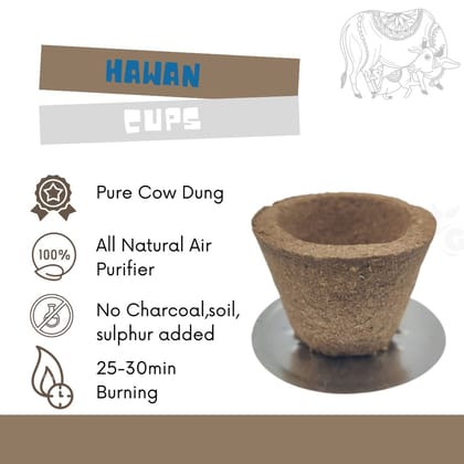 Gaukosh Organic Cow Dung Hawan Cups/Dhoop cups Pack Of 2 (24 pcs)