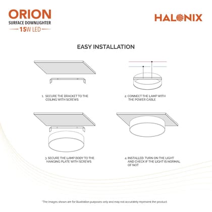 15W Warm White Yellow Orion Round Led Rimless Surface downlighter| Led Ceiling Light for Home, Shop and Office |Pack of 1, Warm White Yellow.