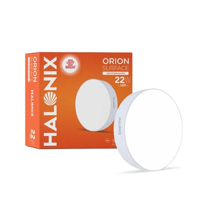 22W White Orion Round Led Rimless Surface downlighter| Led Ceiling Light for Home, Shop and Office |Pack of 4, White.