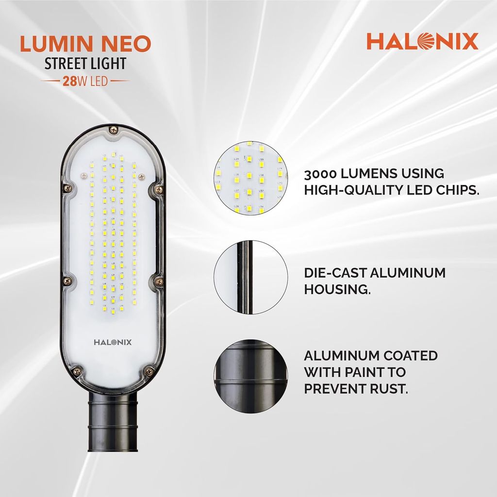 28 Watt LED Street Light, IP-66 Waterproof, BIS Approved, Street Light for Outdoor Purposes | Color- Cool White | Heat Resistant | Pack of 1