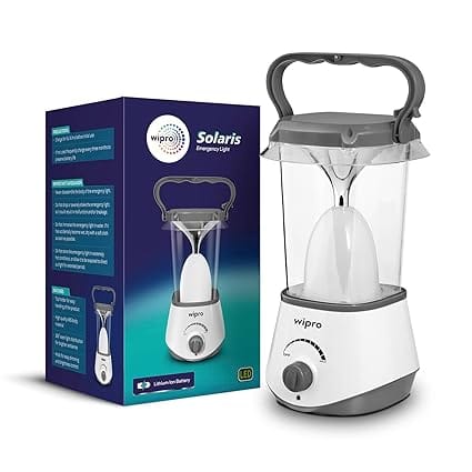 Solaris 10W Rechargeable Emergency Led Lantern| 360 Degree Ambient Light| 3000 Mah Lithium Battery, Pack of 1, White