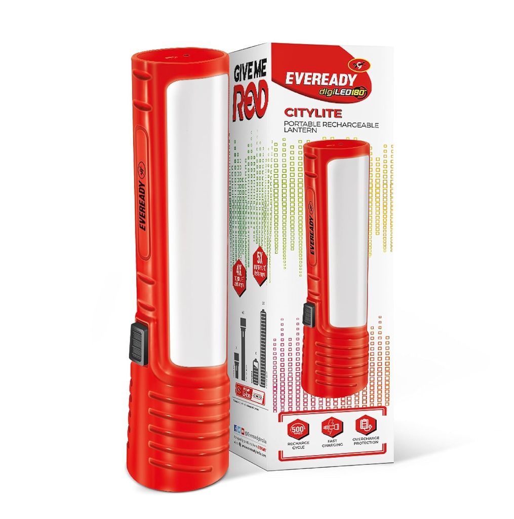 Multipurpose Emergency Rechargeable Lantern | HL50 | 2W Torch & 3W Lantern | Micro USB Fast Charging | Overcharge Protection | Powered by 3.7V Li-Ion Battery | Red, Blue & Green