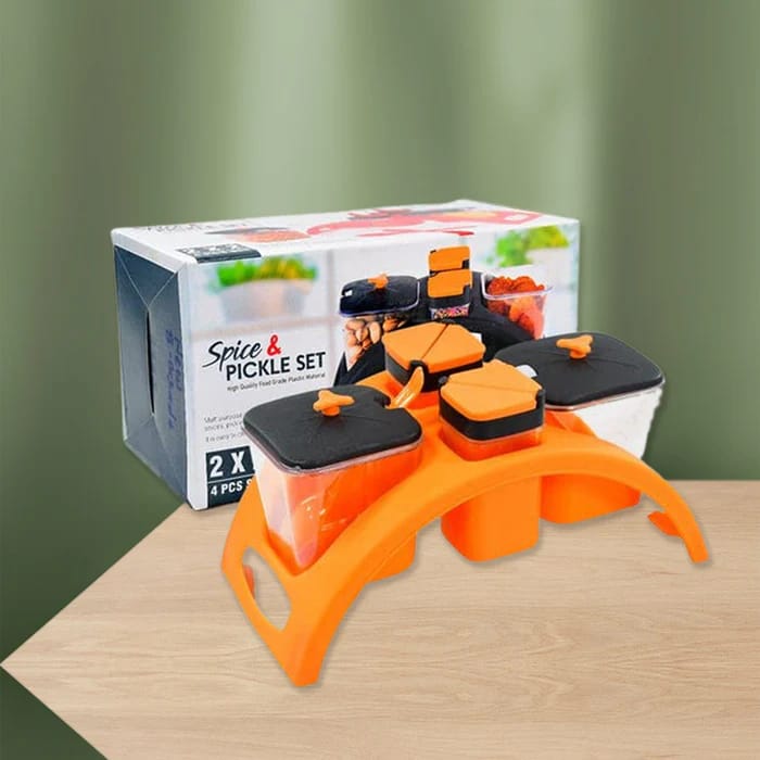 Multipurpose Pickle Jar Set (Multicolour, 4 Pcs)