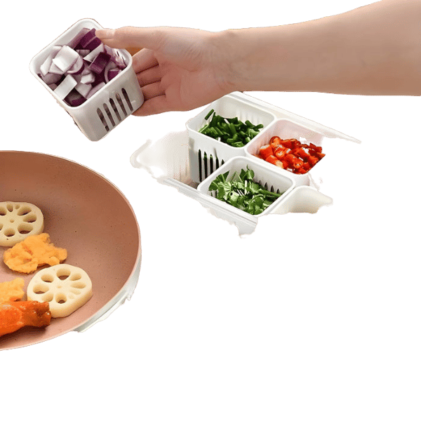 Fridge Storage Boxes Freezer Storage Containers, Container for Kitchen Storage Set, Storage in Kitchen, Vegetable Storage, Draining Crisper Refrigerator Food Box (1 Pc)