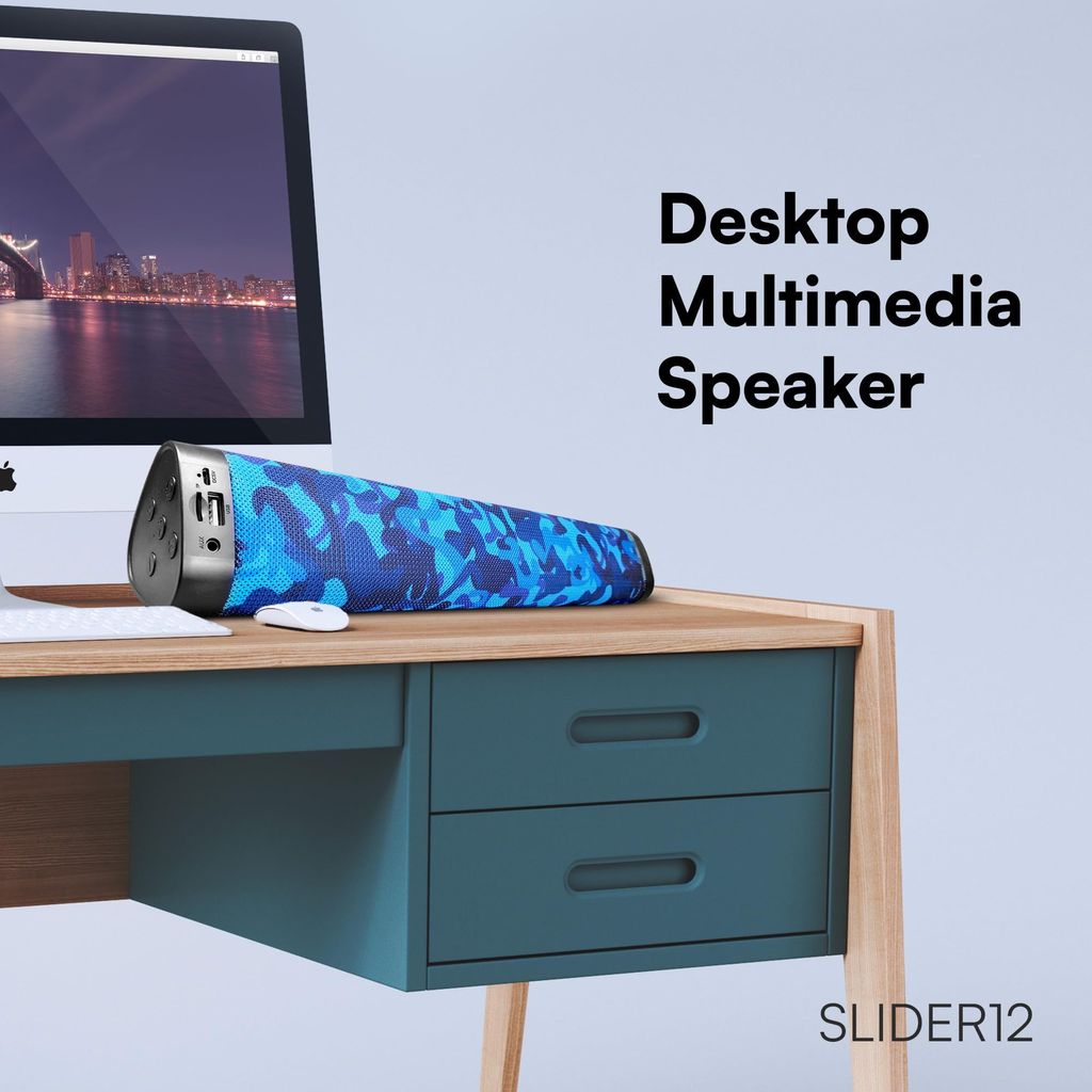 HAPIPOLA SLIDER12 BLUETOOTH SPEAKER Immersive Audio | Good Bass | Light Weight 6 hours Playback | Playback Controls True Wireless Stereo | AUX, USB, TF Card 5.0 Bluetooth | Upto 10m Range