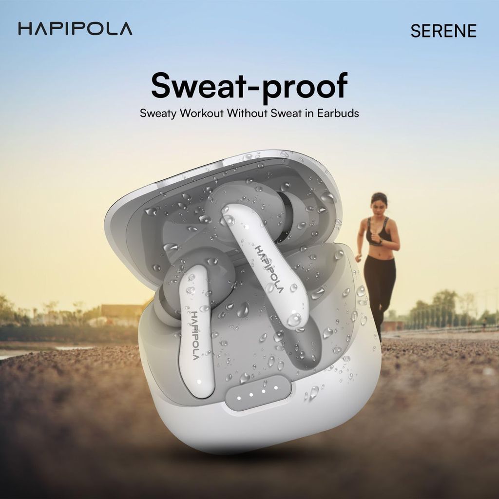 HAPIPOLA SERENE (ANC) in Ear Wireless ANC Earbuds (TWS), Massive 40Hrs Playtime with Speed Charge, Customizable Bass