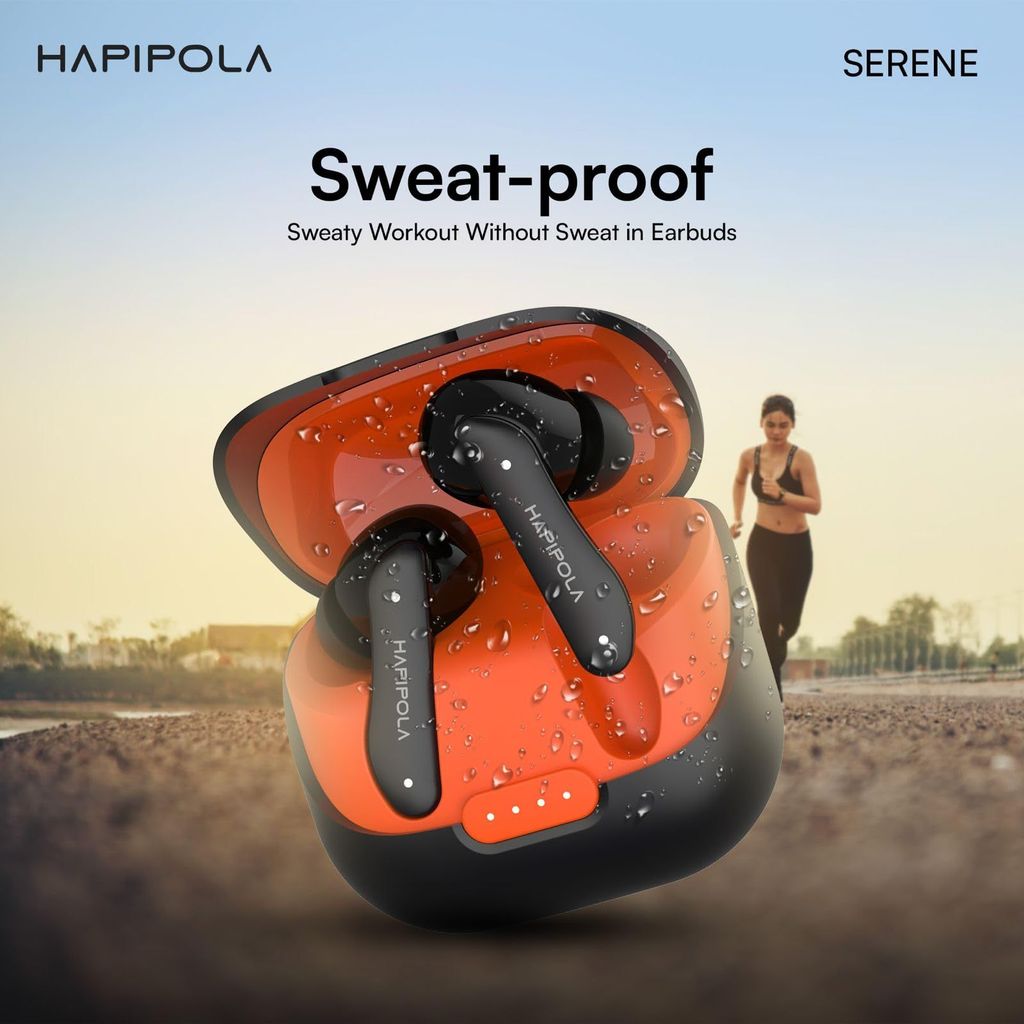 HAPIPOLA SERENE (ANC) in Ear Wireless ANC Earbuds (TWS), Massive 40Hrs Playtime with Speed Charge, Customizable Bass