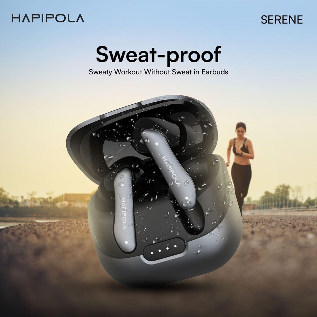 HAPIPOLA SERENE (ANC) in Ear Wireless ANC Earbuds (TWS), Massive 40Hrs Playtime with Speed Charge, Customizable Bass