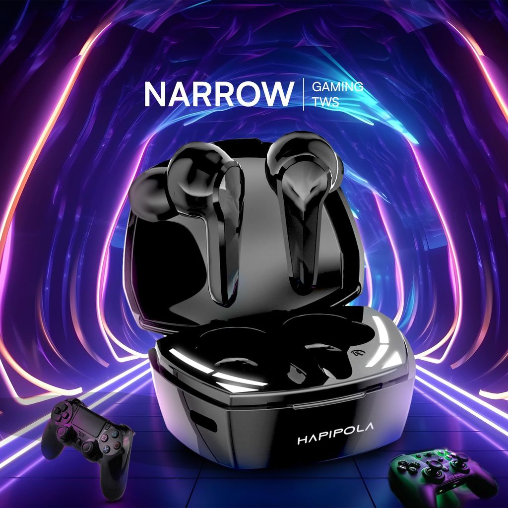 HAPIPOLA Narrow Immersive Audio | Bluetooth v5.2 10mm Driver | 100 Hours Stand-by | White Light 23 Hours Combined Playback | Touch Control Type C Interface | Good Bass