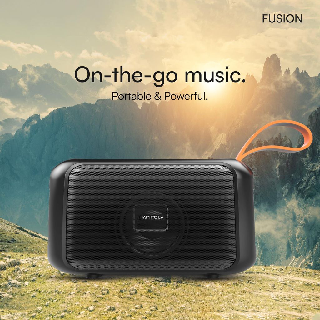 HAPIPOLA Bluetooth Speaker Fusion Immersive Audio | Good Bass | Light Weight 5 Hours Playback | Playback Control AUX, USB, TF Card | Upto 10m Range Hands-Free Calls | Micro Interface