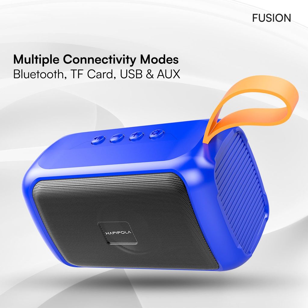 HAPIPOLA Bluetooth Speaker Fusion Immersive Audio | Good Bass | Light Weight 5 Hours Playback | Playback Control AUX, USB, TF Card | Upto 10m Range Hands-Free Calls | Micro Interface