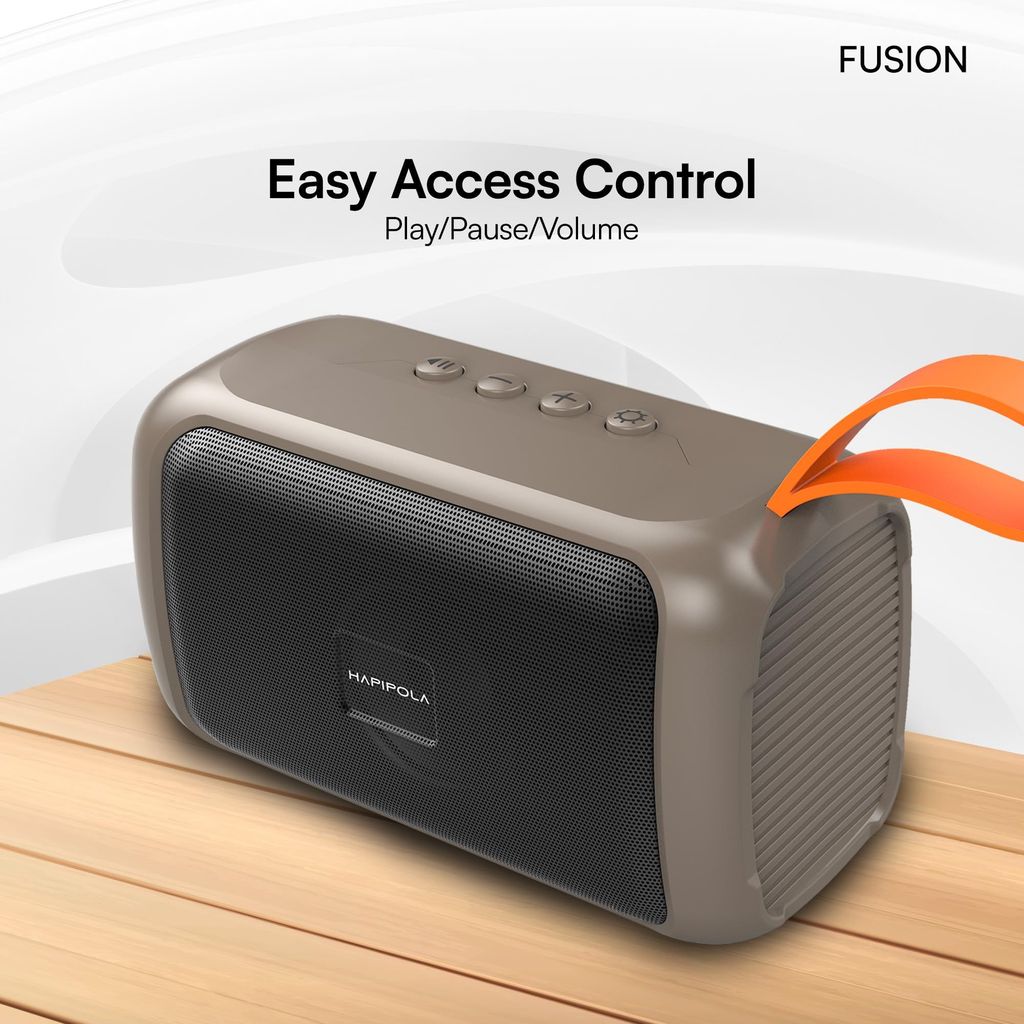 HAPIPOLA Bluetooth Speaker Fusion Immersive Audio | Good Bass | Light Weight 5 Hours Playback | Playback Control AUX, USB, TF Card | Upto 10m Range Hands-Free Calls | Micro Interface