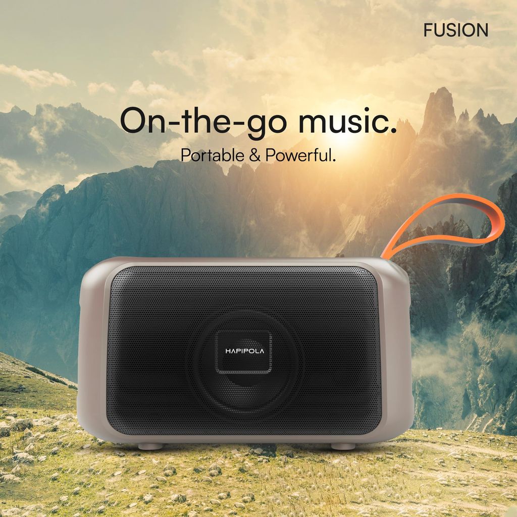 HAPIPOLA Bluetooth Speaker Fusion Immersive Audio | Good Bass | Light Weight 5 Hours Playback | Playback Control AUX, USB, TF Card | Upto 10m Range Hands-Free Calls | Micro Interface