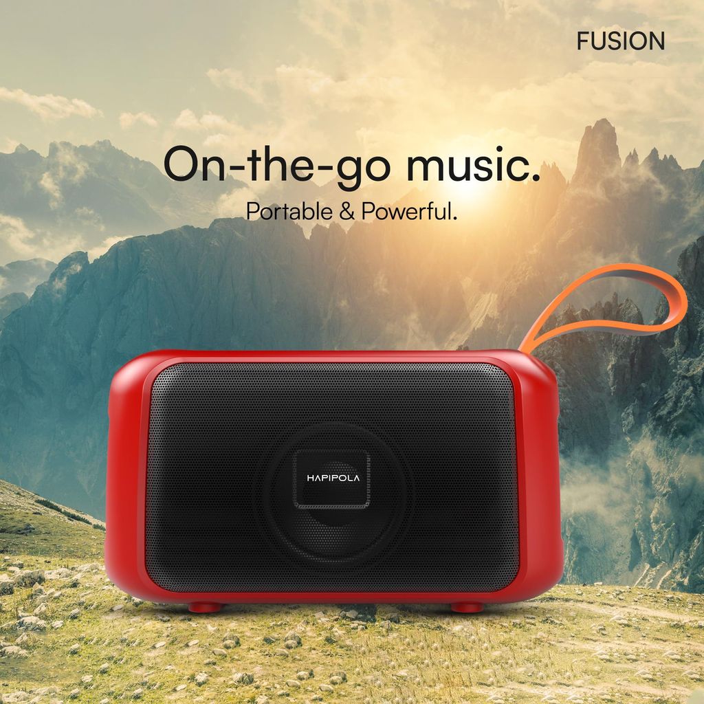 HAPIPOLA Bluetooth Speaker Fusion Immersive Audio | Good Bass | Light Weight 5 Hours Playback | Playback Control AUX, USB, TF Card | Upto 10m Range Hands-Free Calls | Micro Interface