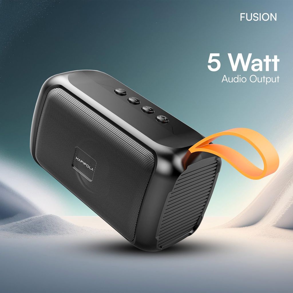 HAPIPOLA Bluetooth Speaker Fusion Immersive Audio | Good Bass | Light Weight 5 Hours Playback | Playback Control AUX, USB, TF Card | Upto 10m Range Hands-Free Calls | Micro Interface
