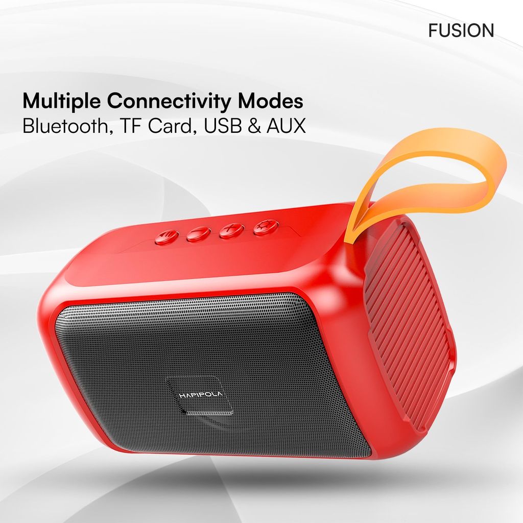 HAPIPOLA Bluetooth Speaker Fusion Immersive Audio | Good Bass | Light Weight 5 Hours Playback | Playback Control AUX, USB, TF Card | Upto 10m Range Hands-Free Calls | Micro Interface